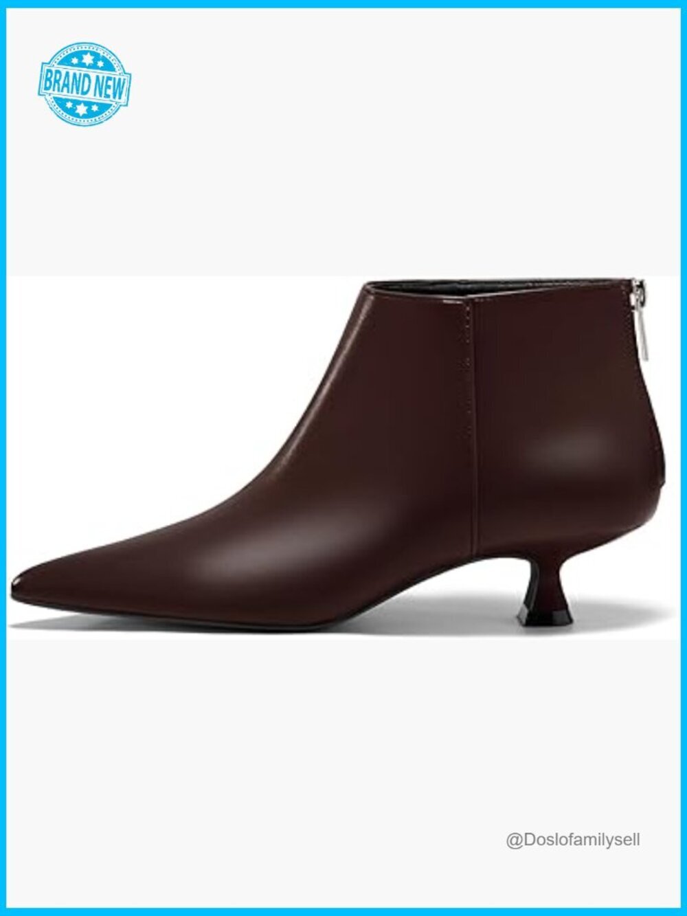 Kitten Low Heel Booties Pointed Toe Back Zipper Ankle Boots Fall Shoes